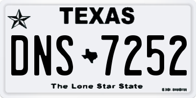 TX license plate DNS7252