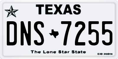 TX license plate DNS7255