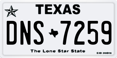 TX license plate DNS7259
