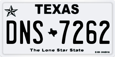 TX license plate DNS7262