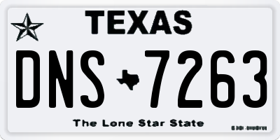 TX license plate DNS7263