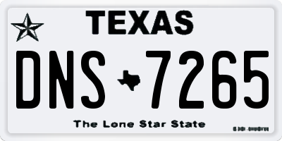 TX license plate DNS7265