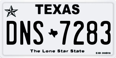 TX license plate DNS7283
