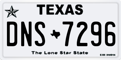 TX license plate DNS7296