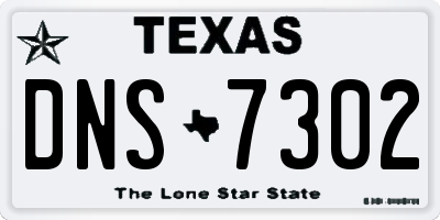 TX license plate DNS7302
