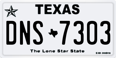 TX license plate DNS7303