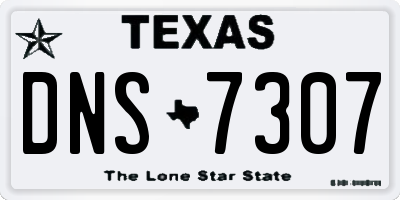 TX license plate DNS7307