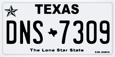 TX license plate DNS7309