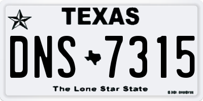 TX license plate DNS7315