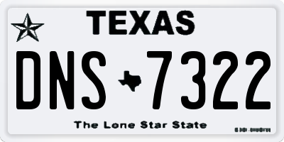 TX license plate DNS7322