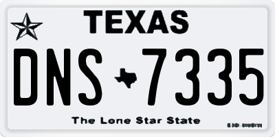 TX license plate DNS7335