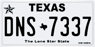 TX license plate DNS7337