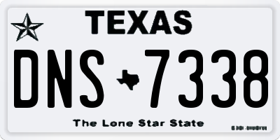 TX license plate DNS7338