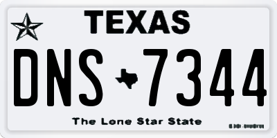 TX license plate DNS7344