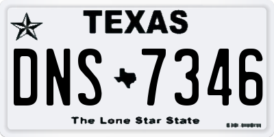 TX license plate DNS7346