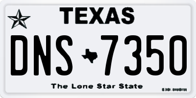 TX license plate DNS7350