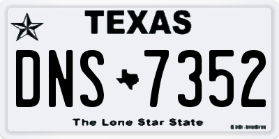 TX license plate DNS7352