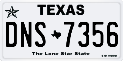 TX license plate DNS7356