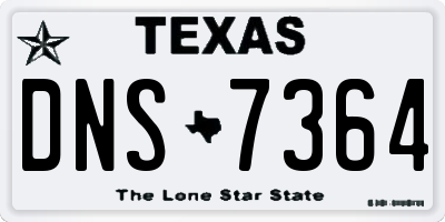 TX license plate DNS7364