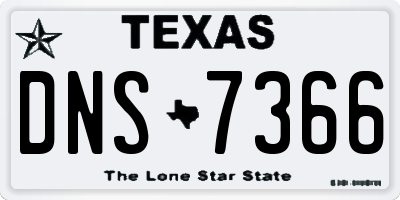 TX license plate DNS7366