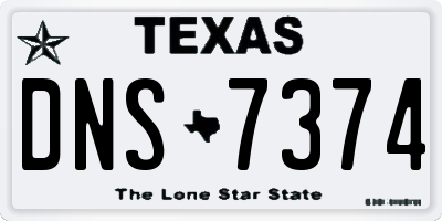 TX license plate DNS7374