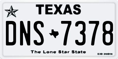 TX license plate DNS7378