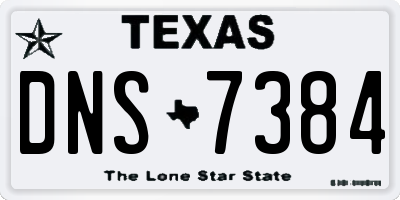 TX license plate DNS7384