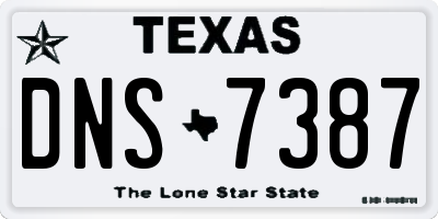 TX license plate DNS7387