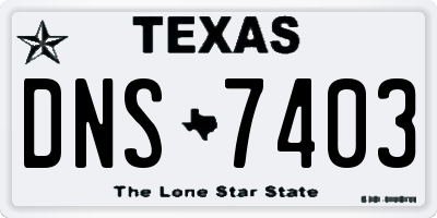 TX license plate DNS7403