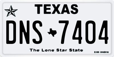 TX license plate DNS7404