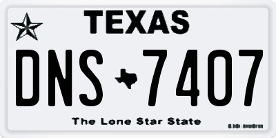 TX license plate DNS7407