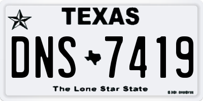 TX license plate DNS7419