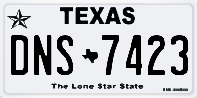 TX license plate DNS7423