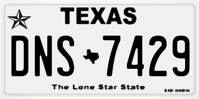 TX license plate DNS7429