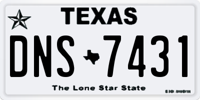 TX license plate DNS7431