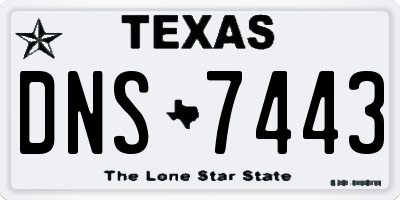 TX license plate DNS7443
