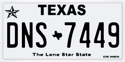 TX license plate DNS7449