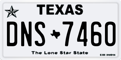 TX license plate DNS7460