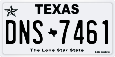 TX license plate DNS7461