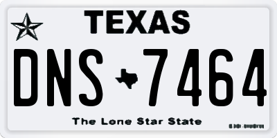 TX license plate DNS7464