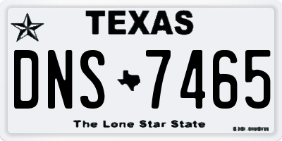 TX license plate DNS7465