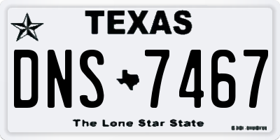 TX license plate DNS7467
