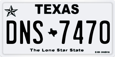 TX license plate DNS7470