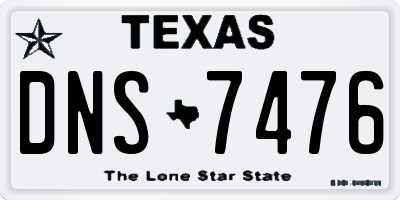 TX license plate DNS7476