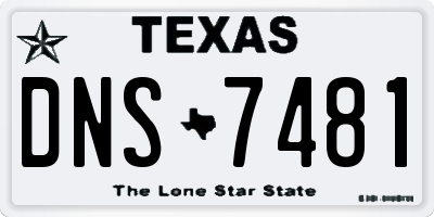 TX license plate DNS7481