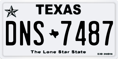 TX license plate DNS7487