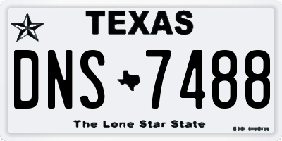 TX license plate DNS7488