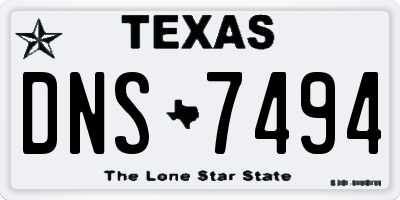TX license plate DNS7494