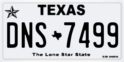 TX license plate DNS7499