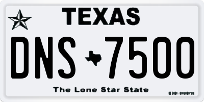 TX license plate DNS7500